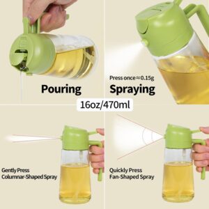 2 in 1 470ml Olive oil dispenser bottle for kitchen-cooking oil sprayer