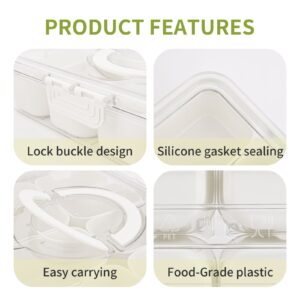 Snackle Box Container with Lid and Handle - 8 Compartment